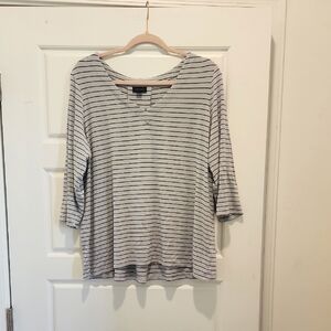 JJill Women's Striped Blue  Top XL